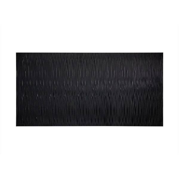 Fasade Waves Vertical 96 in. x 48 in. Decorative Wall Panel in Black