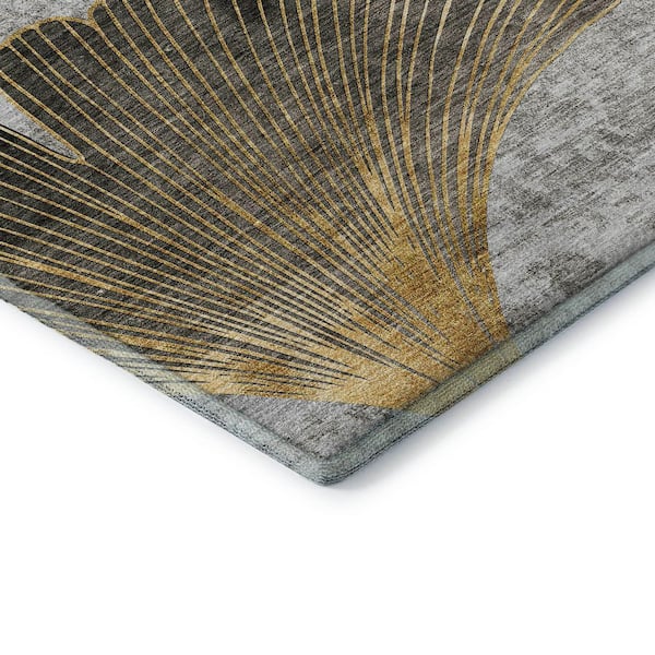 Mayfield Premium Machine Washable Indoor/Outdoor Geometric AMF626 Gray 1 ft. 8 in. x 2 ft. 6 in. Area Rug