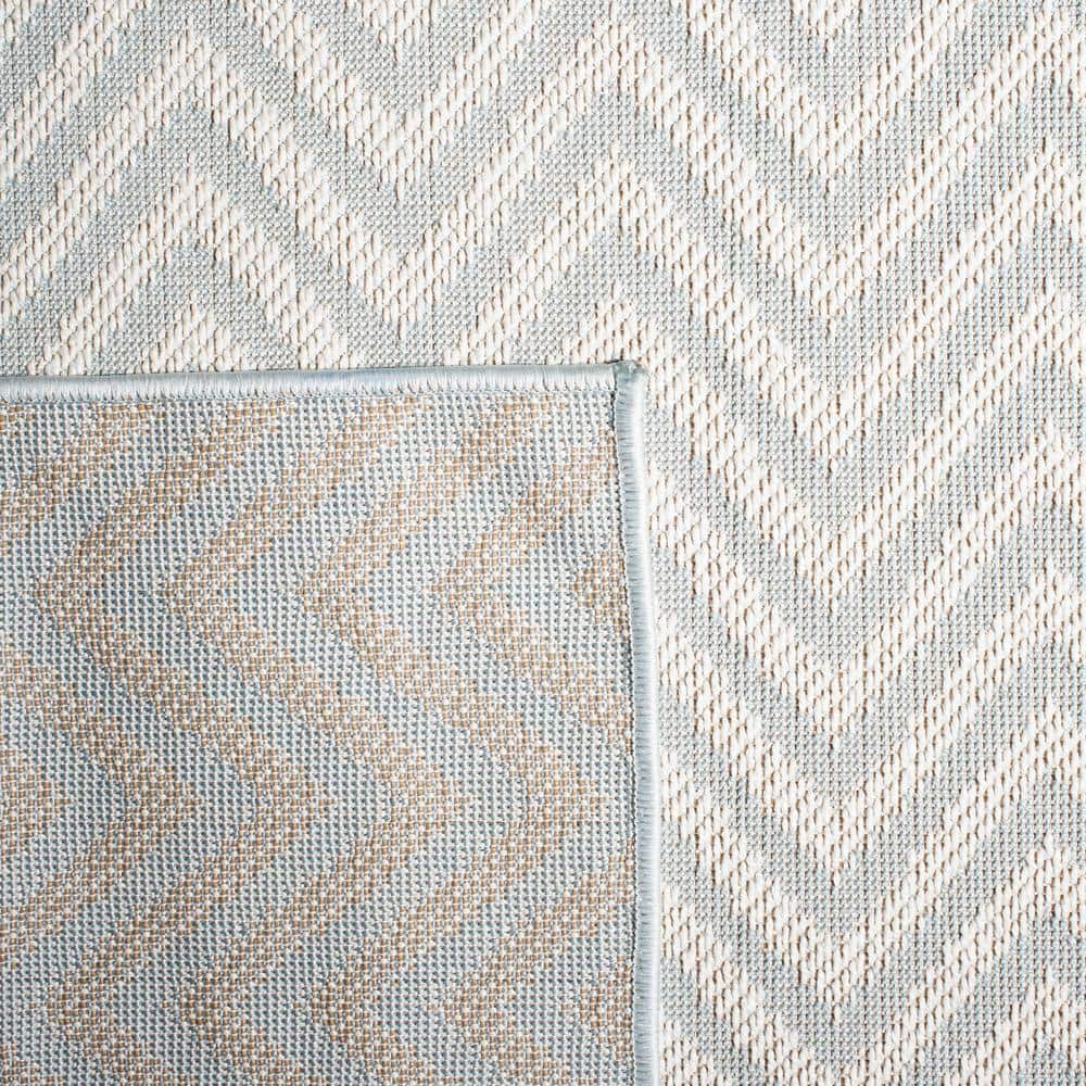Gray Chevron Flatweave Washable 9' x 12' Synthetic Rug