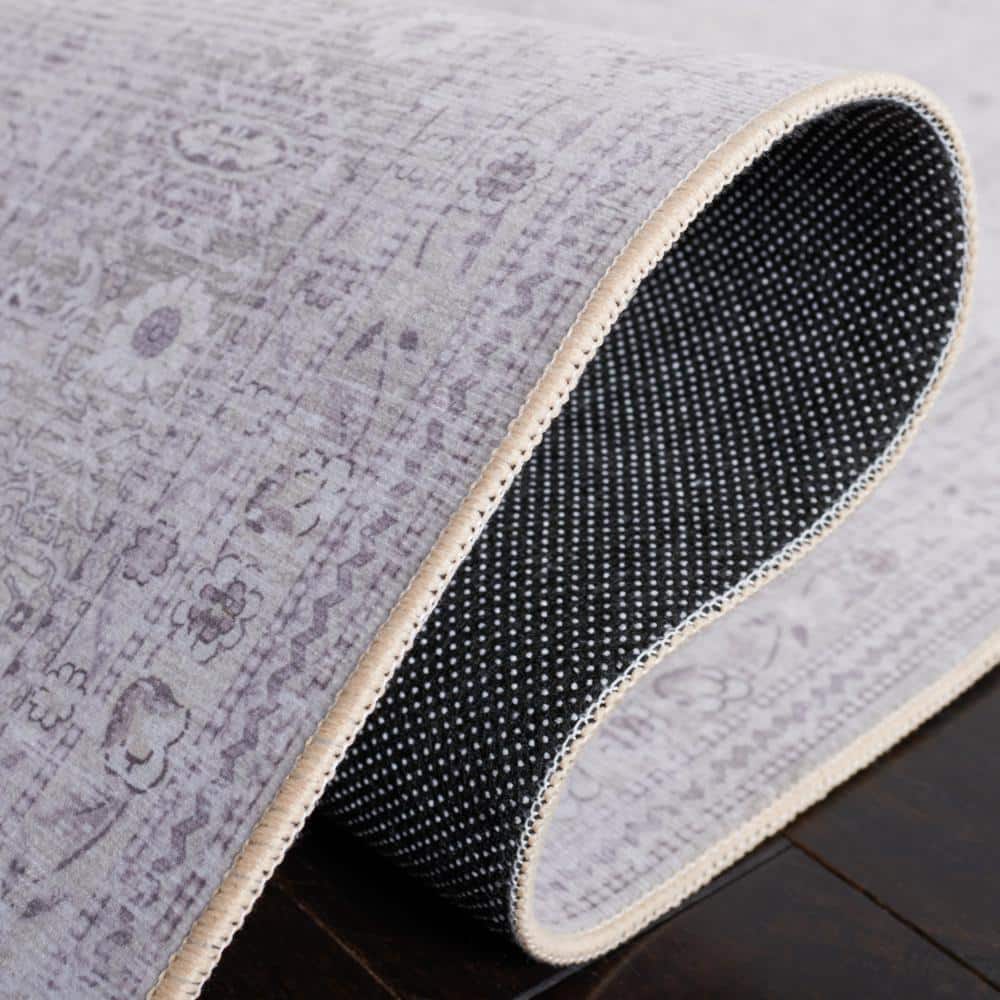 Ivory Elegance 6' x 9' Synthetic Machine Washable Rug
