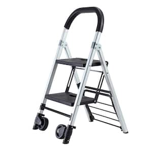 Portable 2-Step Folding Step Stool Step Ladder, Folding Dual-Purpose Stair Carload Capacity 265 lbs.