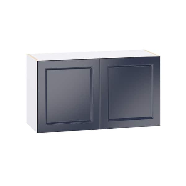 J COLLECTION Laramie 36 in. W x 14 in. D x 20 in. H Assembled Wall Bridge Kitchen Cabinet in Painted Blue