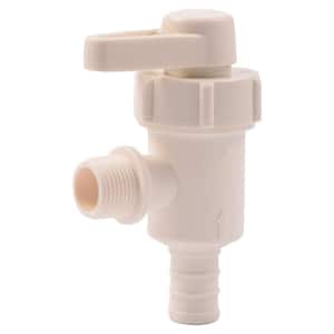 1/2 in. Plastic PEX Barb x 3/8 in. Compression Quarter-Turn Angle Stop Valve (2-Pack)