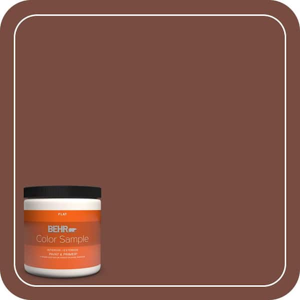 BEHR PREMIUM PLUS 8 oz. #S170-7 Dark Cherry Mocha Flat Interior/Exterior Paint & Primer Color Sample