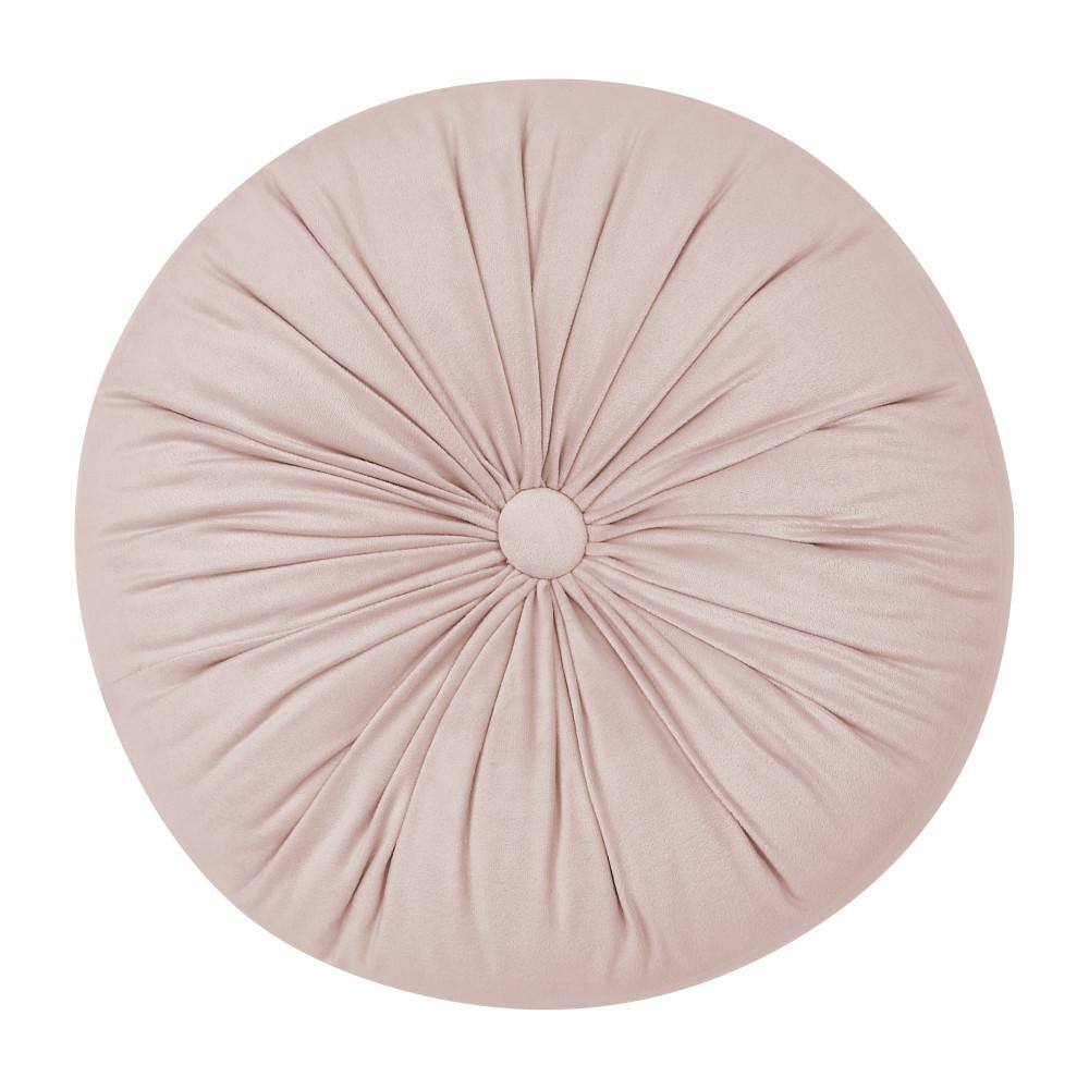 Amagansett Blush Polyester Solid Round Decorative Throw Pillow 15 In. L X 1