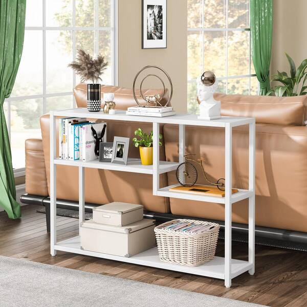 43 Console Table, Small Entryway Table with Storage Shelves