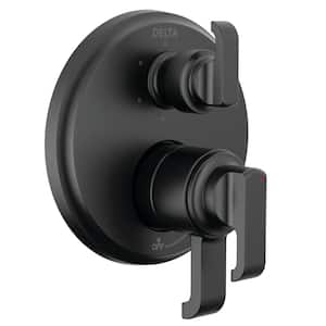 Tetra 2-Handle Wall-Mount Valve Trim Kit 6-Setting Int. Div. in Matte Black (Valve Not Included)