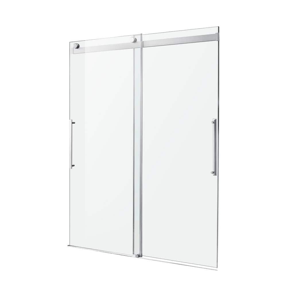 Stellar 60" x 76" Brushed Nickel Frameless Sliding Shower Door