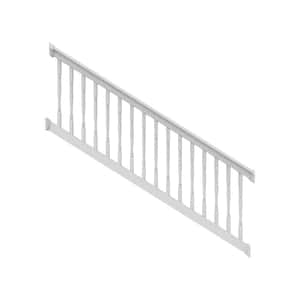Finyl Line 8 ft. x 36 in. H 28-Degree to 38-Degree T-Top Stair Rail Kit in White