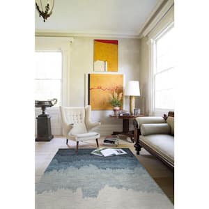 Blue 5 ft. x 8 ft. Abstract Wool Area Rug