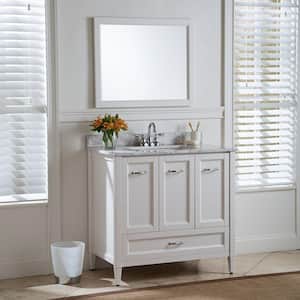 Claxby 36 in. W x 22 in. D Bathroom Vanity in Cream with Stone Effect Vanity Top in Winter Mist