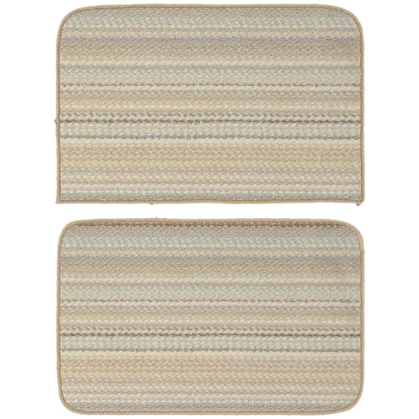 Garland Rug Carnival Random Earth Tone 18 in. x 28 in. Stripe (2-Piece) Rug Set