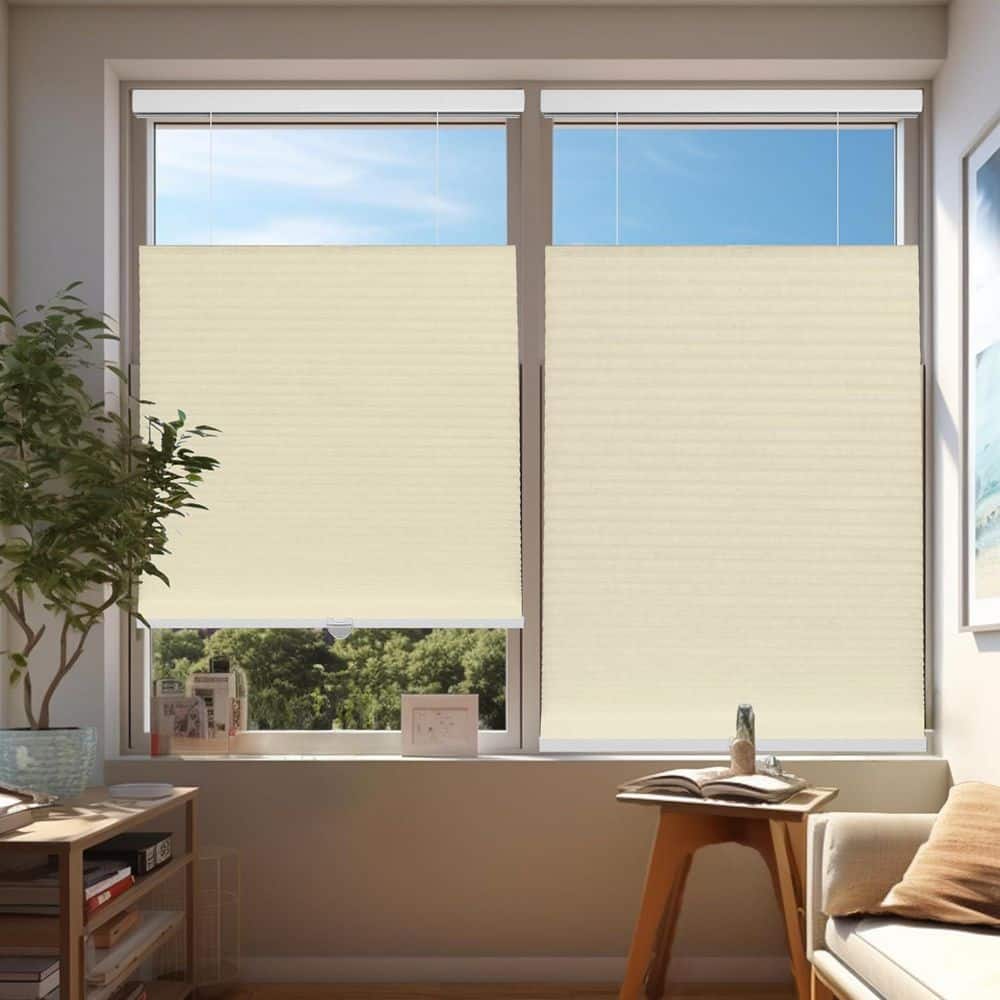 Cut-to-Size Beige Light Filtering Cordless Top Down Bottom Up Polyester Cellular Shades 71 in. W x 48 in. L price history on PriceWatchPro