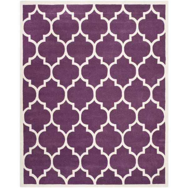 SAFAVIEH Chatham Purple/Ivory 8 ft. x 10 ft. Area Rug