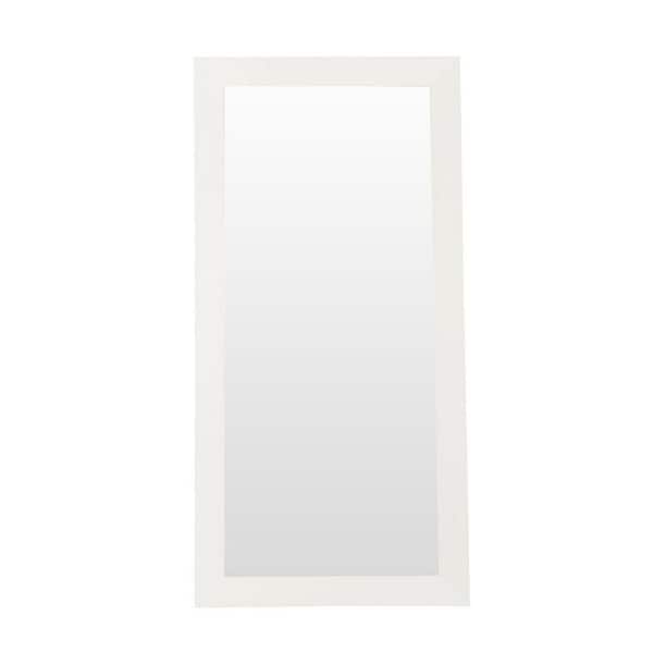 A&X Regal White 38 in. W x 83 in. H Rectangle Wood Floor Mirror