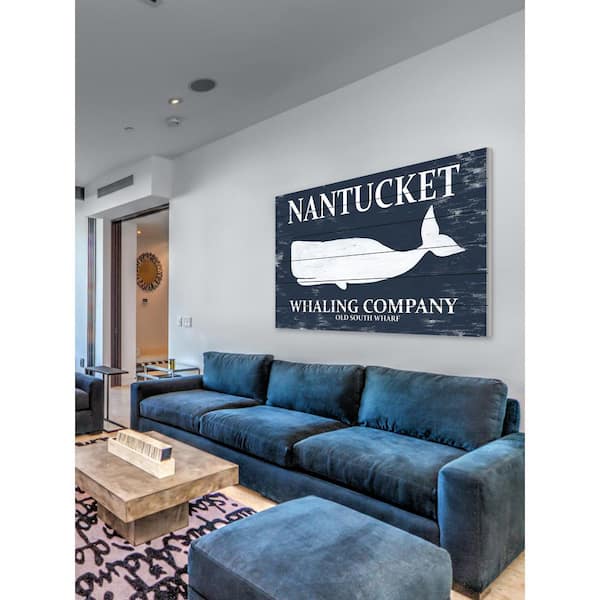 MARMONT HILL INC 30 in. H x 45 in. W "Whaling Company II" by Marmont Hill Printed White Wood Wall Art