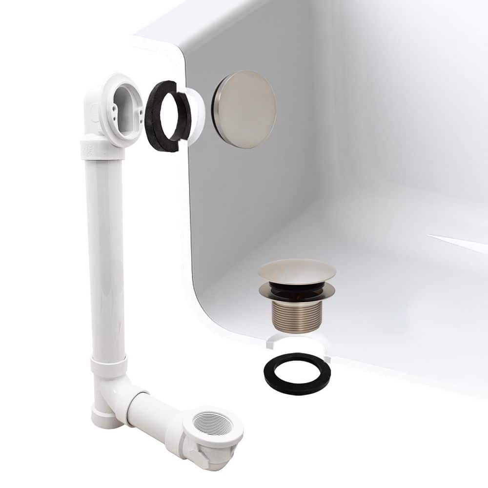 12 in. & 4 in. Bath Waste & Overflow with Tip-Toe Drain Plug and Illusionary Faceplate - Sch. 40 PVC, Stainless Steel price history on PriceWatchPro