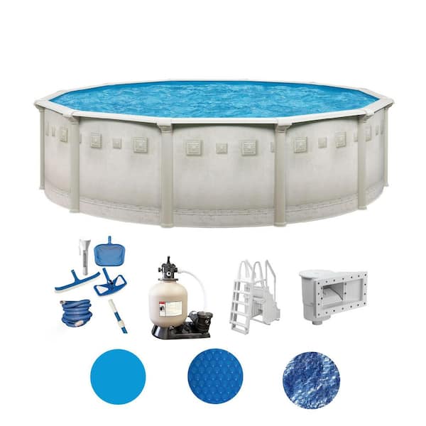 Palisades 27 ft. Round 52 in. Deep Above Ground Hard Sided Deluxe Pool Package