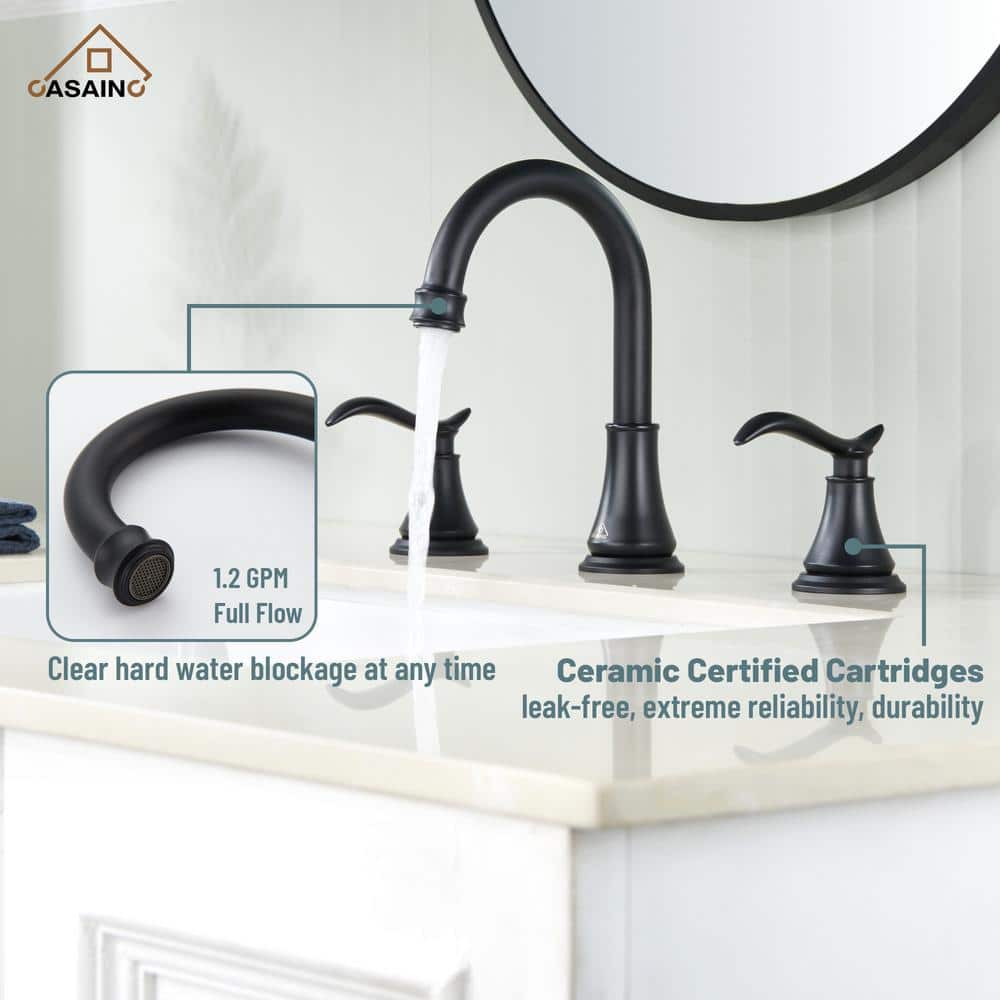 8-inch Widespread Faucet 2-handle Bathroom Faucet with Drain