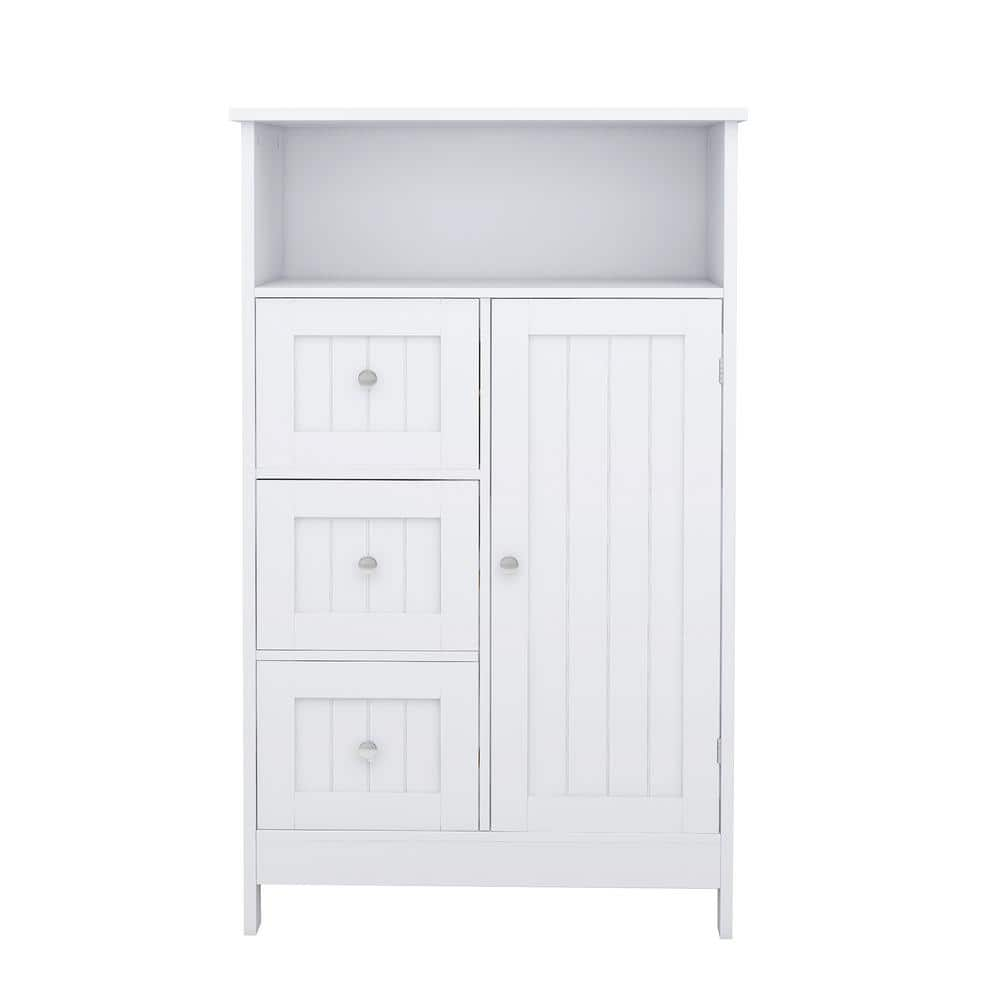 23.62 in. W x 11.81 in. D x 39.37 in. H White Linen Cabinet ...