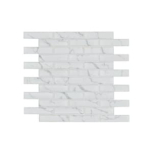 Carrara 12 in. x 12 in. Matte Porcelain Mesh-Mounted Floor and Wall Tile (0.98 sq. ft./Each)