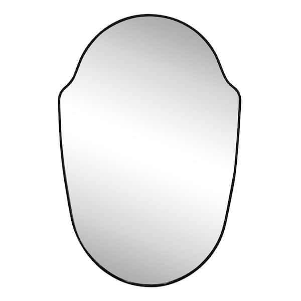 Guardian 24 in. W x 36 in. H Medium Shield Aluminum Alloy Framed Wall Mounted Mirror, Black