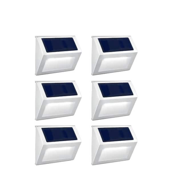 Solar Deck Lights for Fence Posts, Outdoor Waterproof LED Lighting for Backyard, Patio, Stair, Wall-Cool Light, 6 Pack