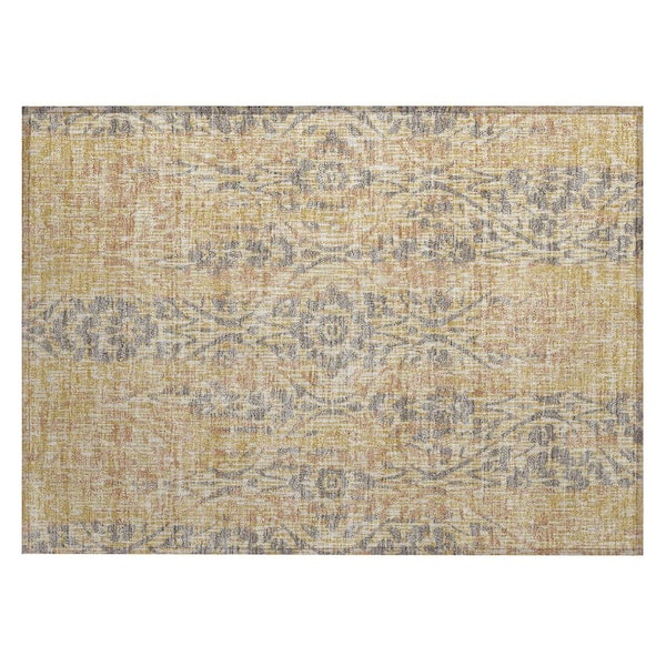 Chantille Machine Washable Indoor/Outdoor Abstract ACN2482 Gold 2 ft. x 3 ft. Accent Rug