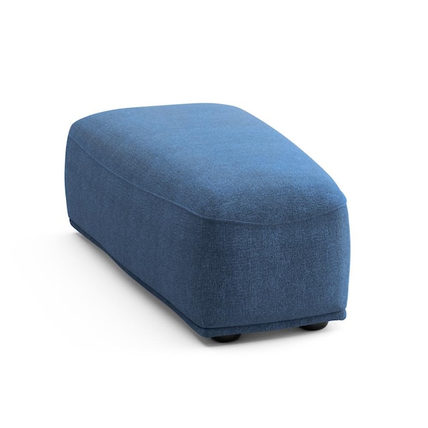 Fairwind 24 in. Armless Chenille Curved Modular Ottoman Sofa in Blue