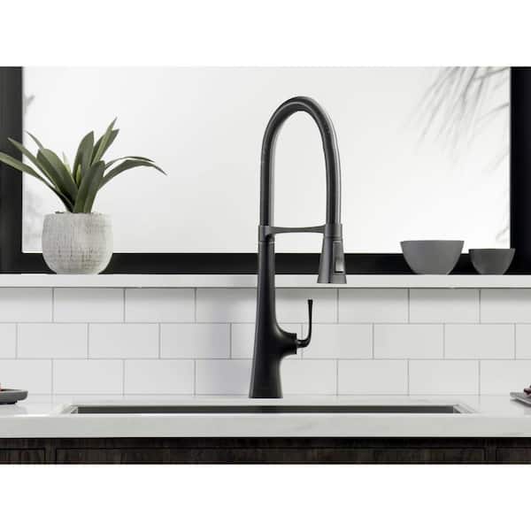 Graze Single-Handle Medium Standard Kitchen Faucet in Matte Black