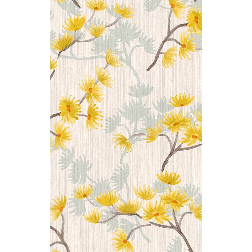 Yellow Summer Blossom Print Non-Woven Paste the Wall Textured Wallpaper 57 sq. ft. price history on PriceWatchPro