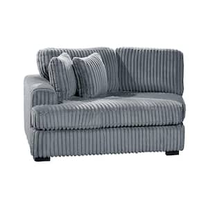 Lyndon Gray Corduroy Fabric Left Side Cuddler