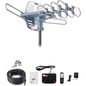 150 Mile Reception Amplified UHF, VHF, 4K 1080p HD Digital Outdoor TV Antenna with Wireless Remote 360° Rotation
