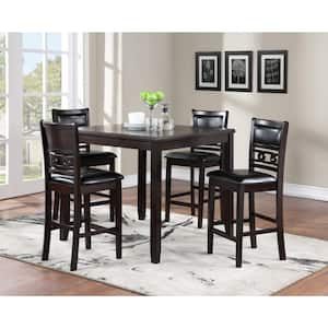New Classic Furniture Gia 5-piece Wood Top Square Counter Set, Ebony