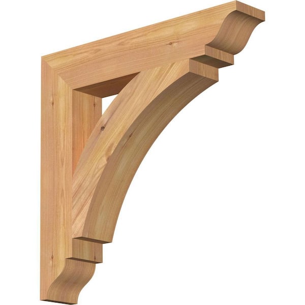 Ekena Millwork 3.5 in. x 20 in. x 20 in. Western Red Cedar Thorton Traditional Smooth Bracket