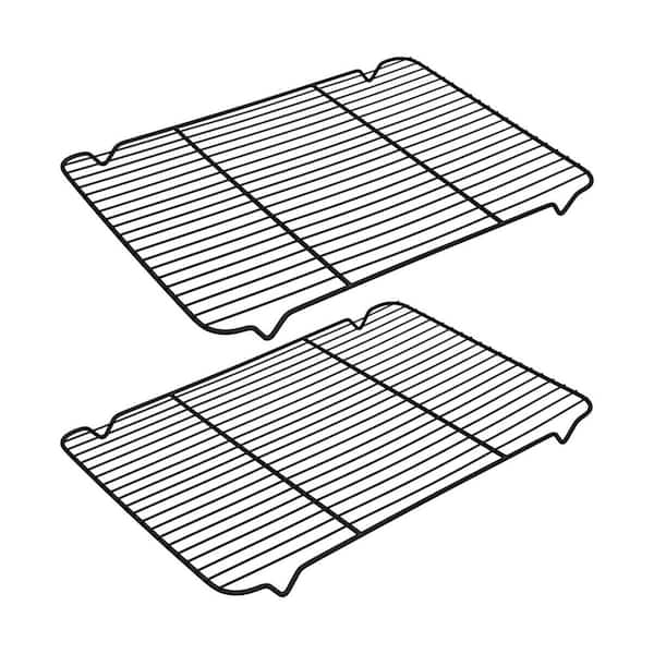 2-Piece Nonstick Stainless Steel Cooling Rack Set Oven Safe Rust Resistant Easy Clean for Cookies Cakes Bacon