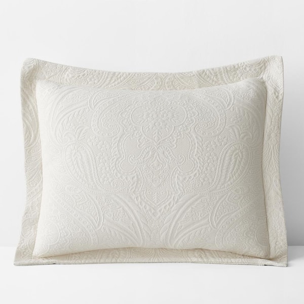 The Company Store Hillcrest Cotton Matelasse Ivory Standard Sham