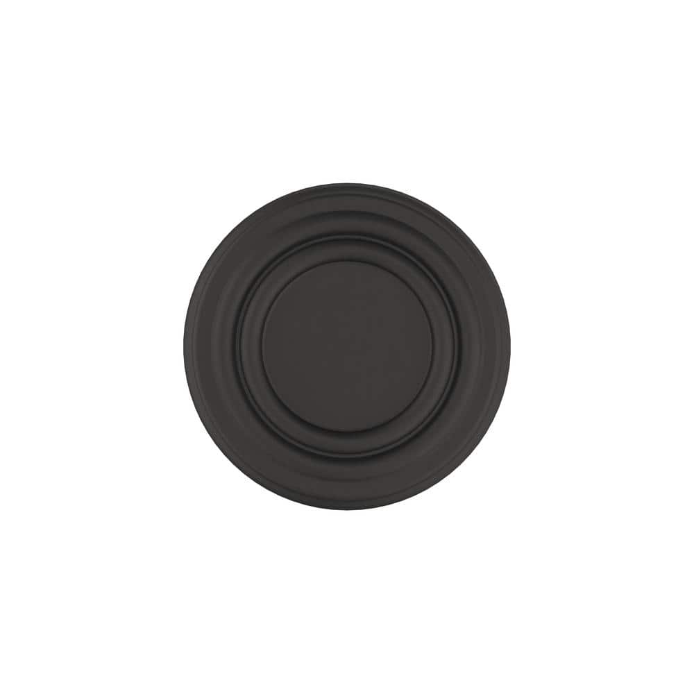 Matte Black Round Steel Cabinet Knob with Mounting Hardware