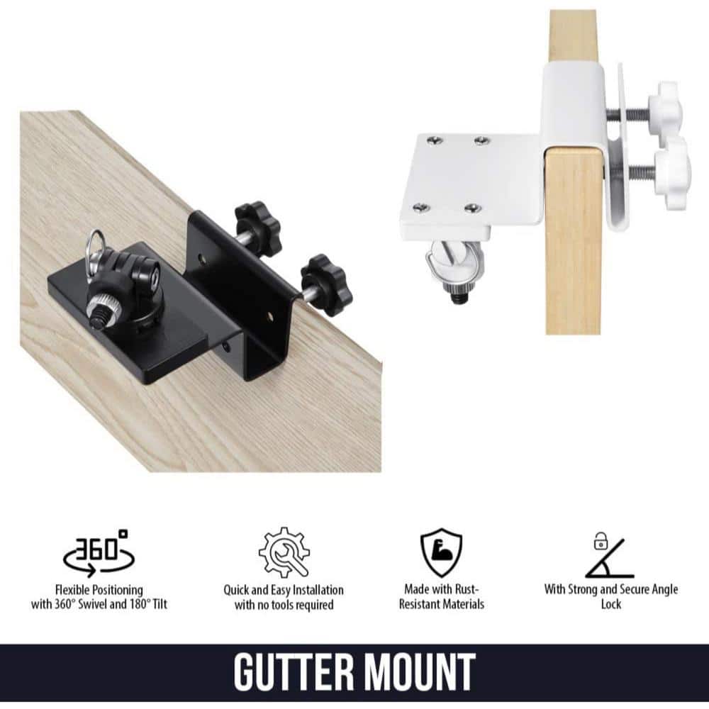 Wasserstein Enhanced Security Weatherproof Gutter Mount for Surveillance Cameras