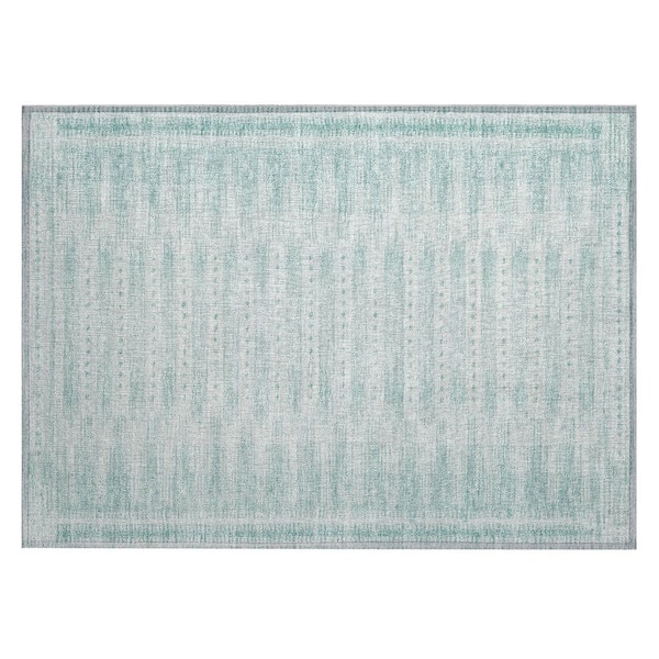 Chantille Machine Washable Indoor/Outdoor Abstract ACN1917 Turquoise 2 ft. x 3 ft. Accent Rug