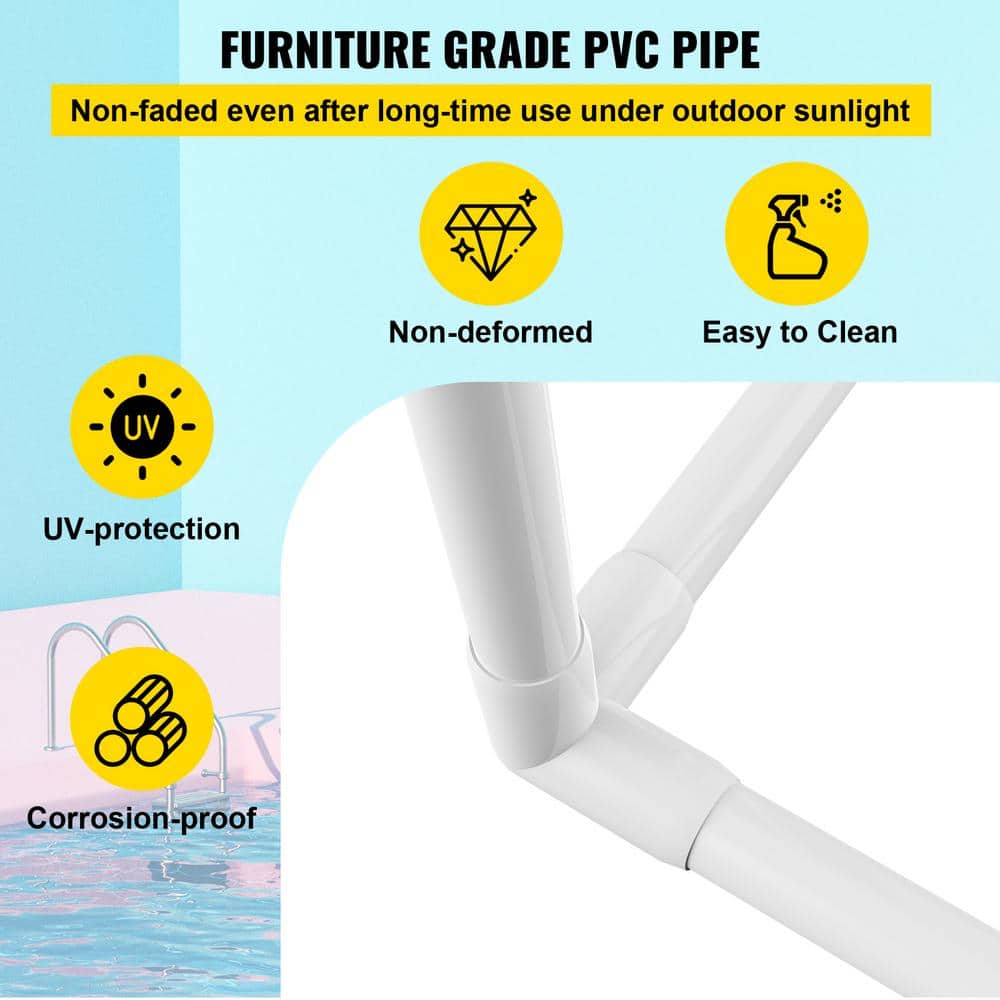 Matte White Freestanding 5-Bar PVC Towel Rack