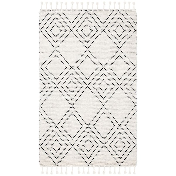 SAFAVIEH Casablanca Ivory/Black 4 ft. x 6 ft. Multi-Diamond Area Rug
