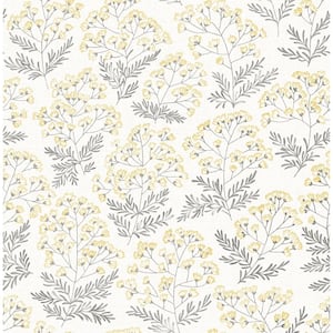 Floret Yellow Floral Paper Strippable Roll (Covers 56.4 sq. ft.)