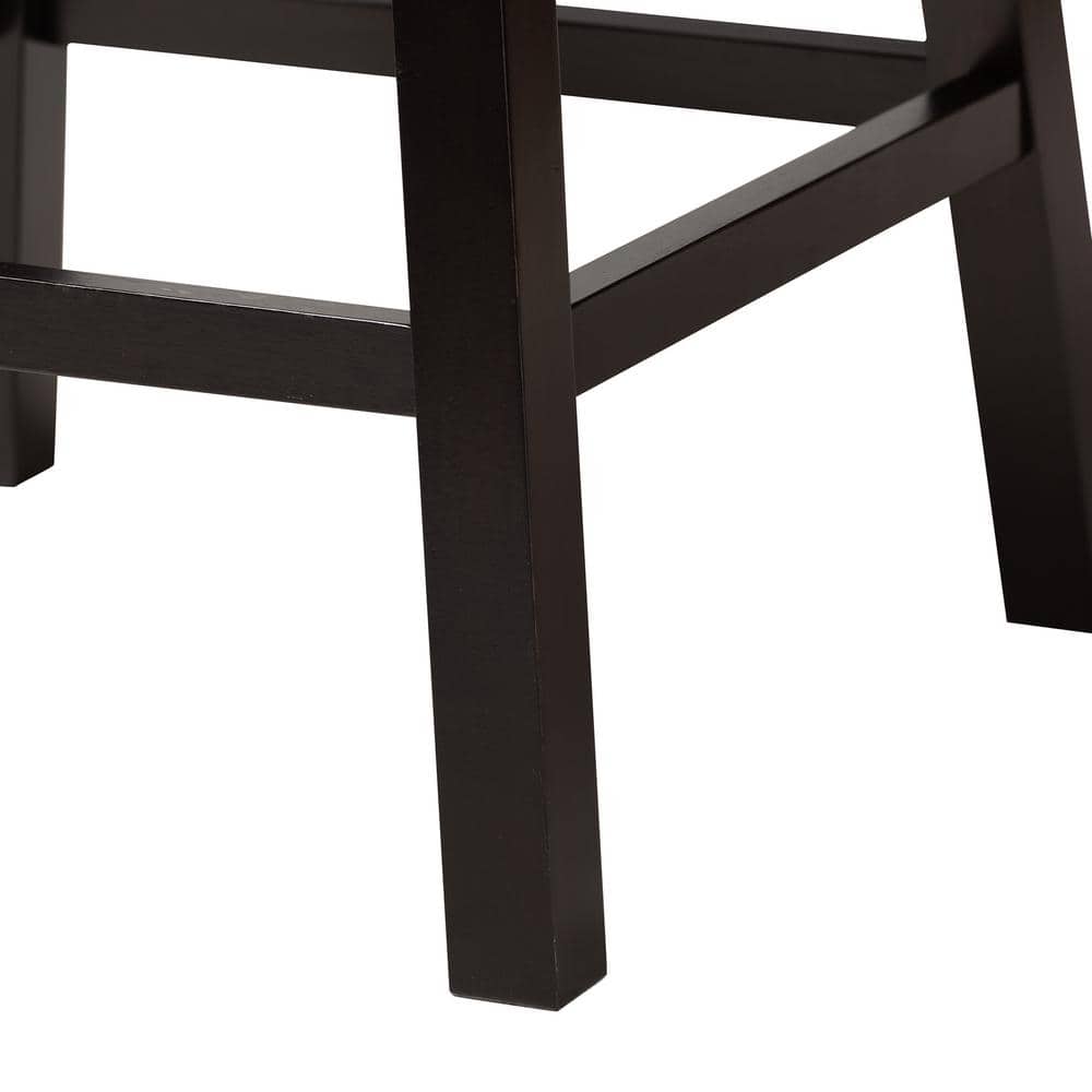 Espresso Brown and Black Faux Leather Swivel Counter Stool Set