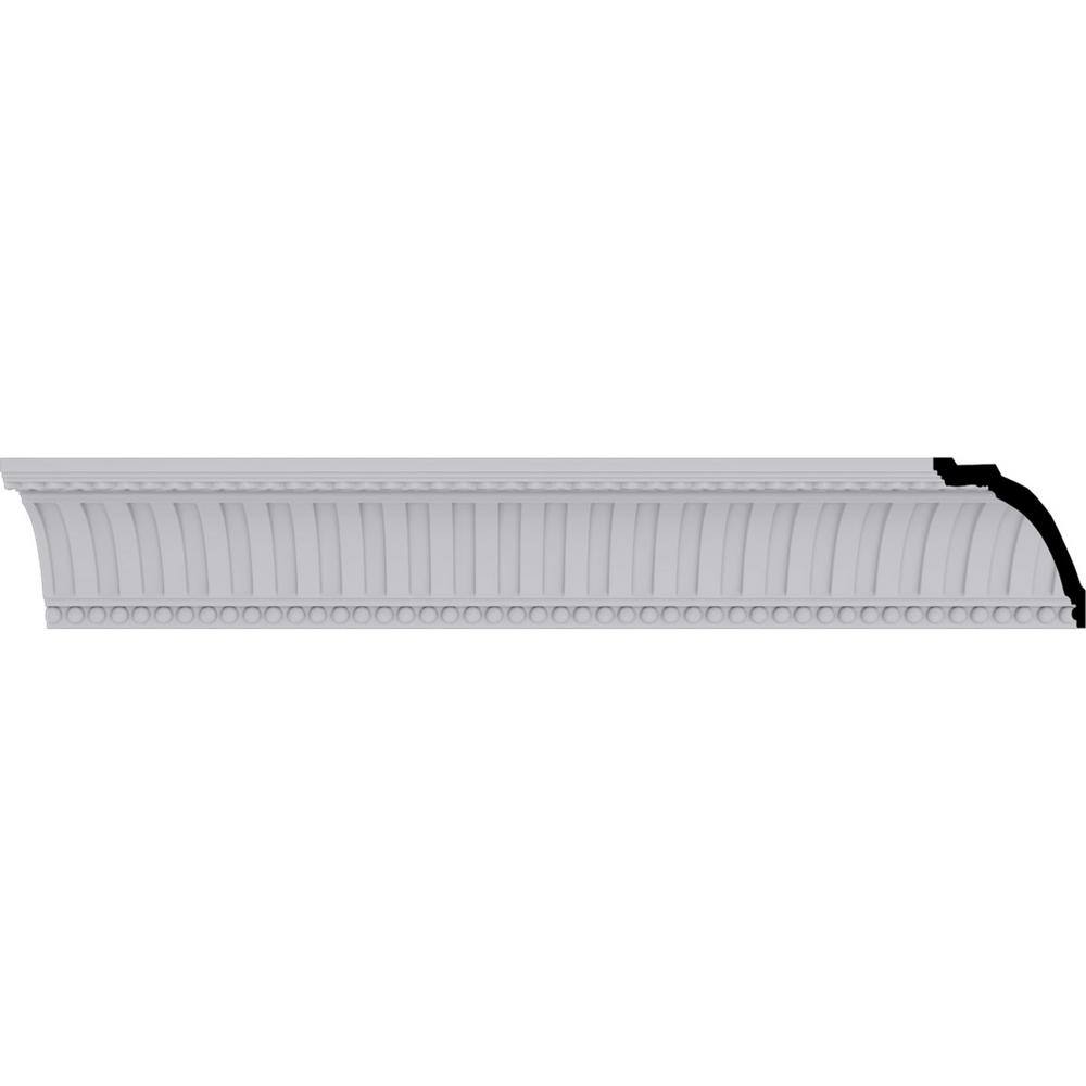 Ekena Millwork SAMPLE 4 1 4 In X 12 In X 4 3 4 In Polyurethane Cove Dentil With Bead Crown 