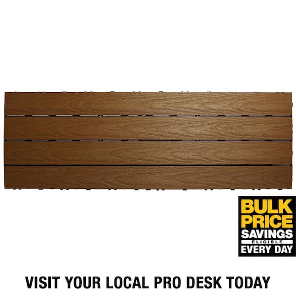 Quick Deck Outdoor Composite Tile, Teak Deck Tiles Home Depot