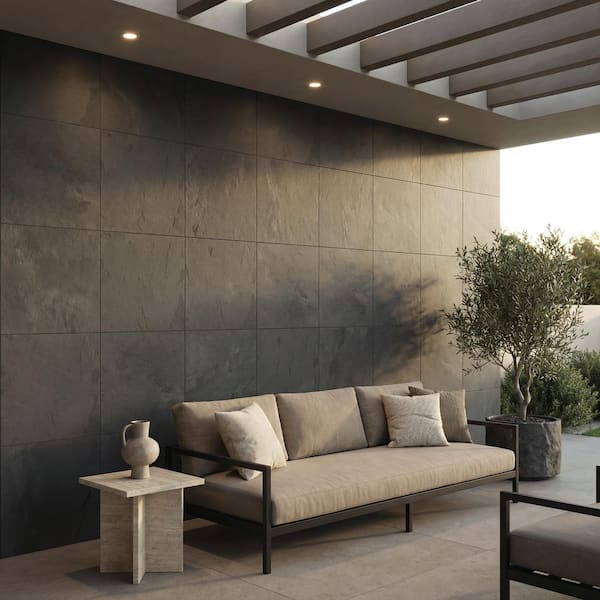 Montauk Large Format Gauged Black Slate Indoor and Outdoor Floor and Wall Tile (90 sq. ft./Case)