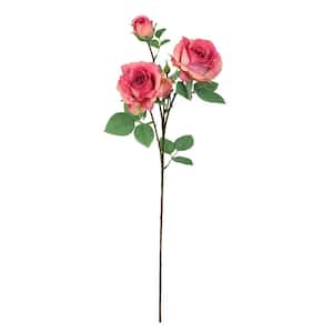 28 in. Fuchsia Blush Artificial Rose Flower Stem Spray (Set of 4)