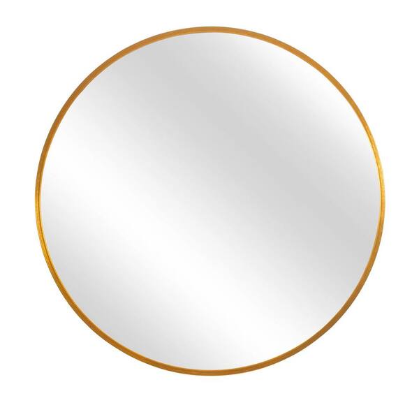 24 In W X 24 In H Round Aluminum Framed Wall Mount Modern Decorative   Gold Vanity Mirrors 2023 2 10 2 64 600 