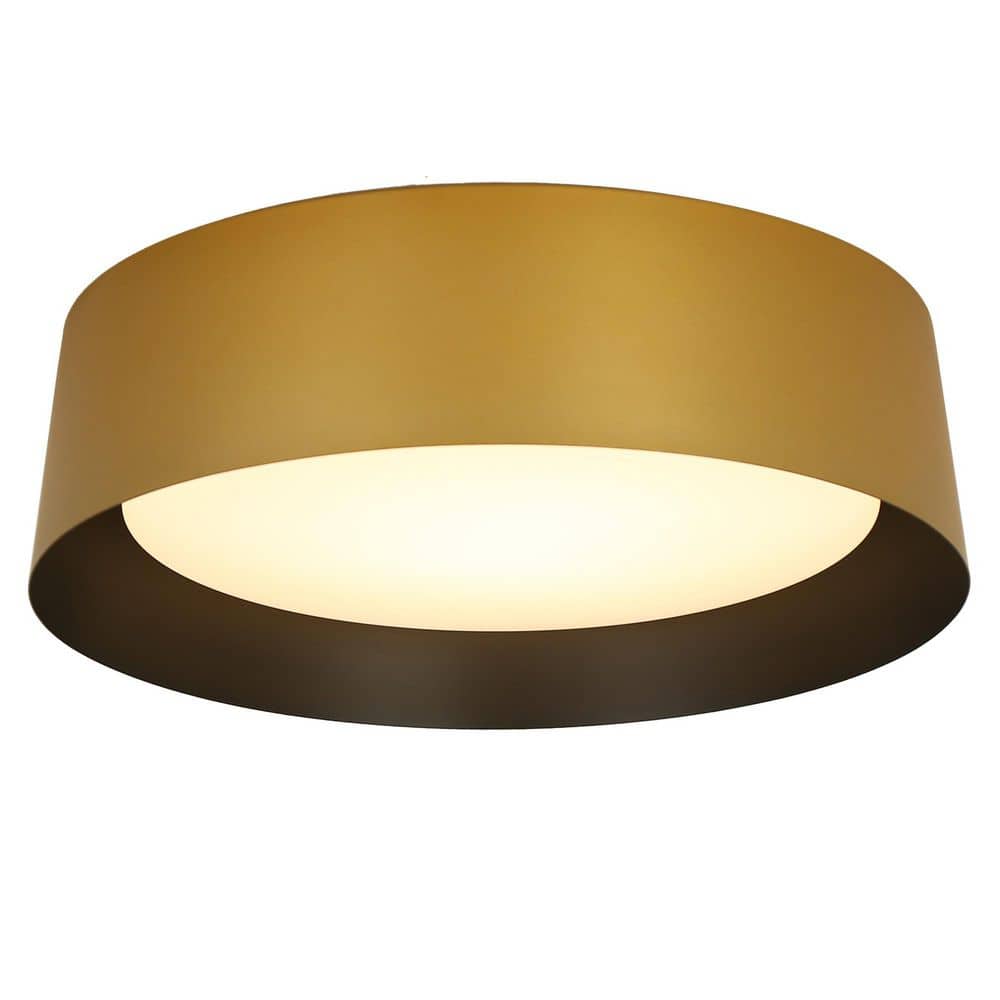 12.9 in. Modern Drum Matte Gold and Black Integrated LED Flush Mount Ceiling Light with 5CCT for Bathroom Kitchen Foyer price history on PriceWatchPro